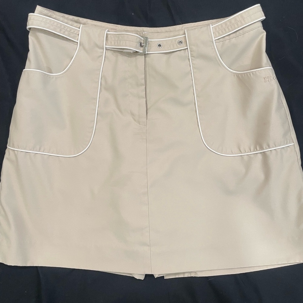 Izod Tan Mini Skirt with White Trim